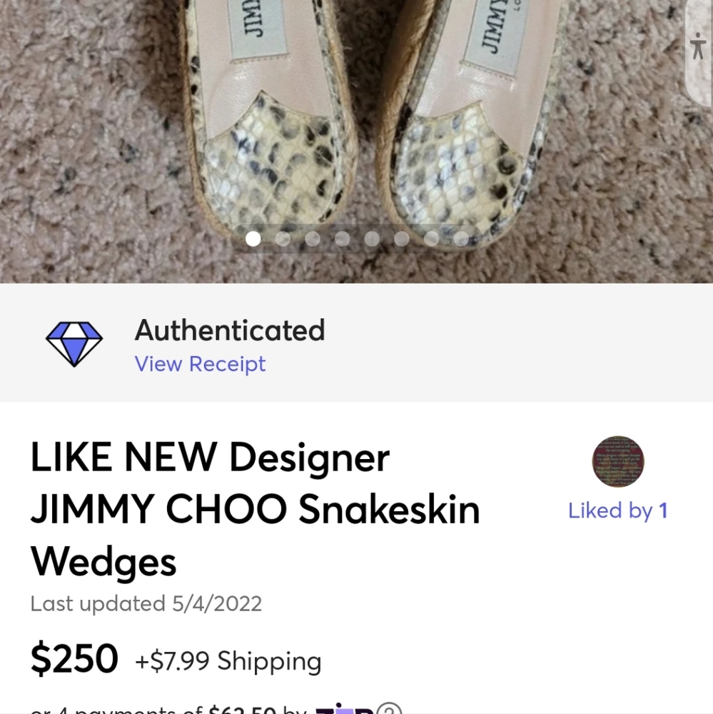 Designer JIMMY CHOO Snakeskin Wedges Aut…